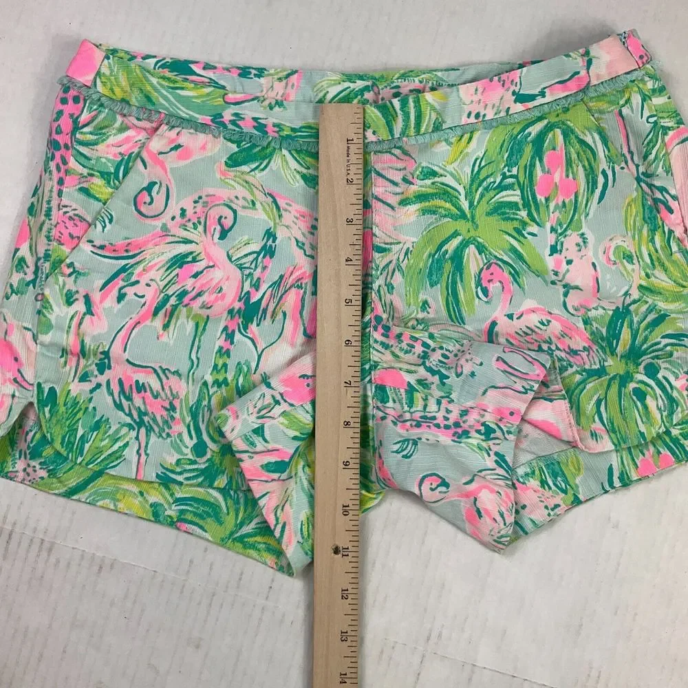 Lilly Pulitzer Womens Cotton Shorts Colorful Print Mid Rise Side Zip Size 0 * - Picture 5 of 11
